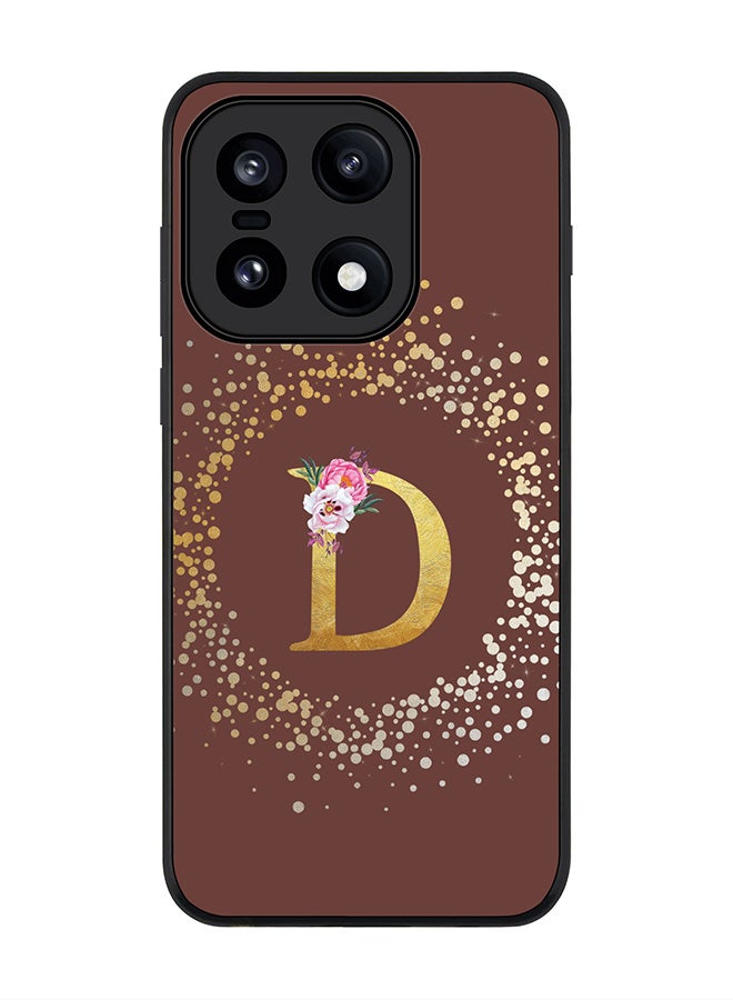 For OnePlus 15 Case,Slim fit Camera Protection, Shockproof Thin Phone cover  - Custom Monogram Floral - D  (Brown )